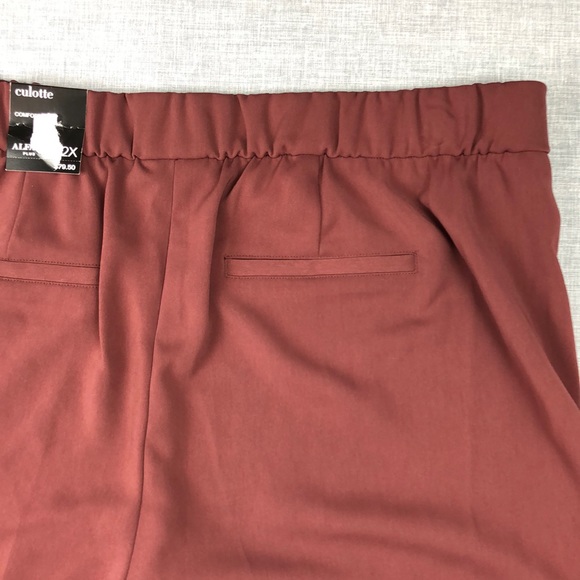 1X 2X 3X Alfani Brown Wide Leg Culottes Plus Size - Picture 5 of 5